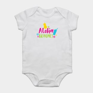 Aloha Beaches, Flowers, Pineapple, Cocktail Baby Bodysuit